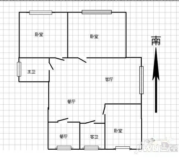 海德庄园1室1厅1卫39㎡户型图