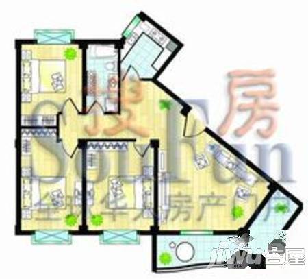 名都华庭2室2厅1卫户型图