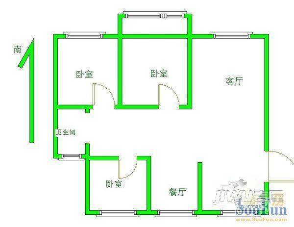 东方银座1室1厅1卫41㎡户型图