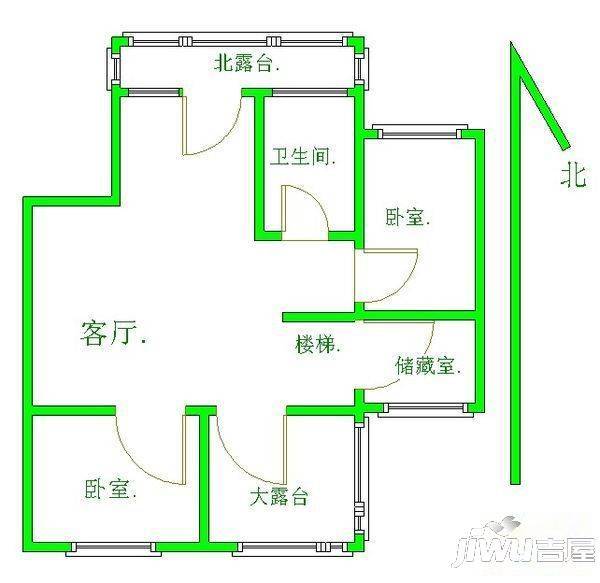 富丽康城3室2厅1卫户型图