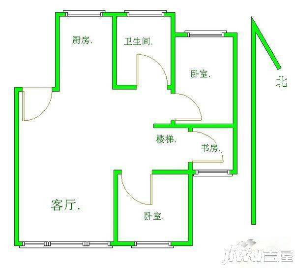 富丽康城3室2厅1卫户型图