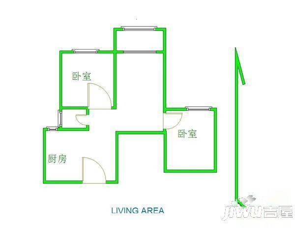 富丽康城3室2厅1卫户型图