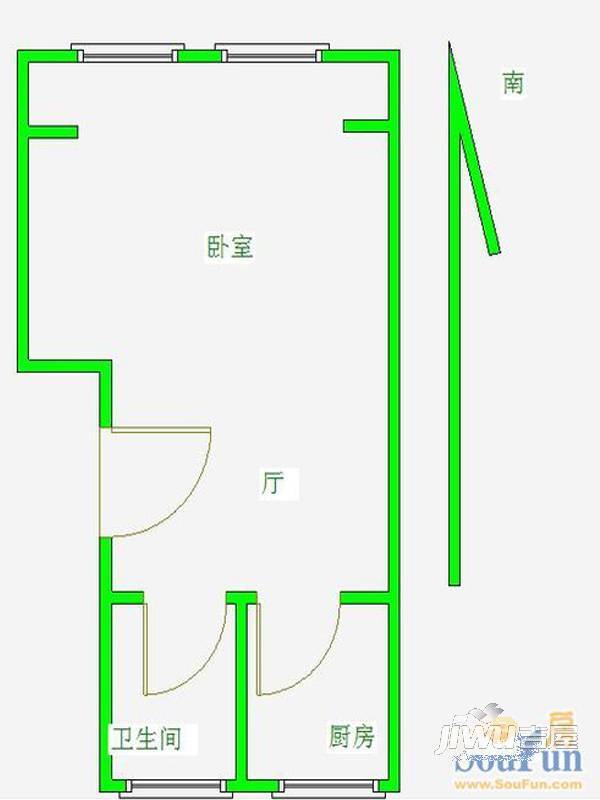 富丽康城3室2厅1卫户型图