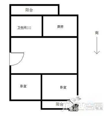 孙庄小区1室1厅1卫41㎡户型图