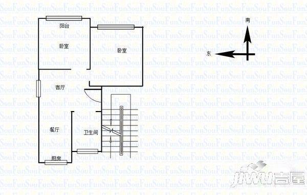 孙庄小区1室1厅1卫41㎡户型图