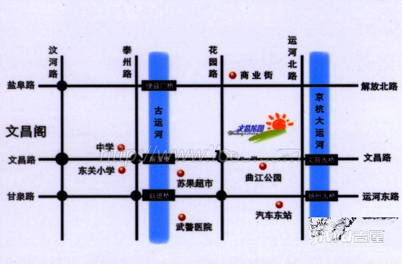 文昌花园位置交通图1