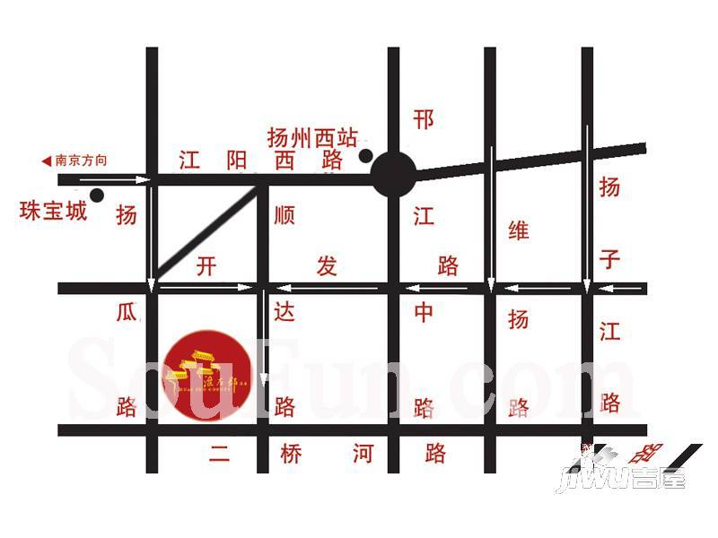 淮左郡庄园位置交通图图片