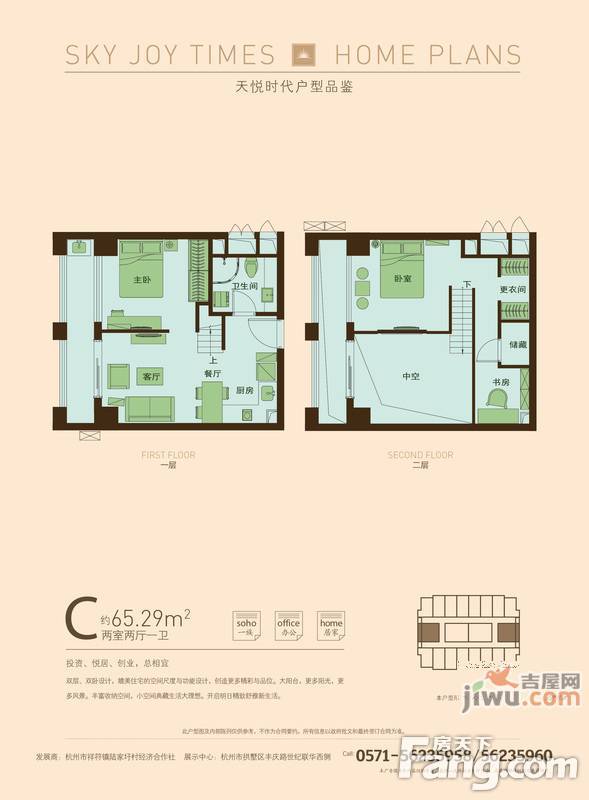 天悦时代0室0厅1卫65.3㎡户型图