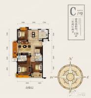 信宇锦润公寓3室2厅2卫128㎡户型图