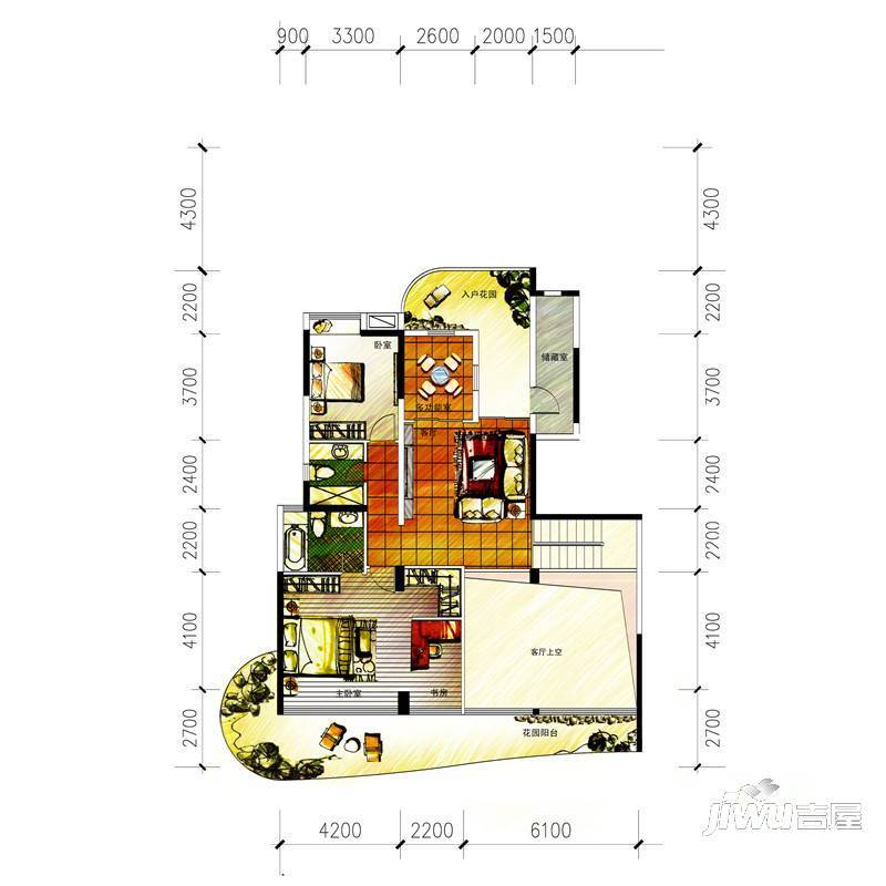 宝德时代华府3室2厅2卫户型图