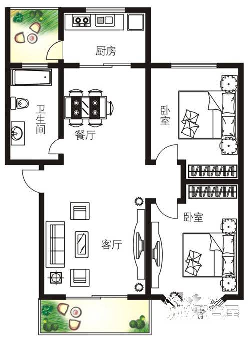 青青家园4室2厅2卫户型图