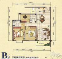 博林城东嘉苑3室2厅2卫109㎡户型图