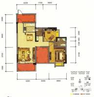 缤纷江南2室2厅2卫112㎡户型图