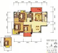 缤纷江南3室2厅2卫123㎡户型图