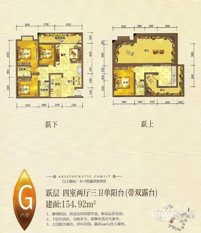 世纪星城上品世家4室2厅3卫154.9㎡户型图