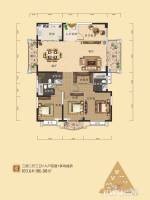 南国明珠四期揽湖3室2厅3卫183㎡户型图