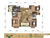 葛洲坝世纪花园三期3室2厅2卫114㎡户型图