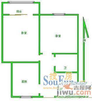 定波新村2室1厅1卫户型图