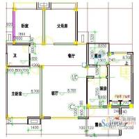 长江花园3室2厅2卫户型图