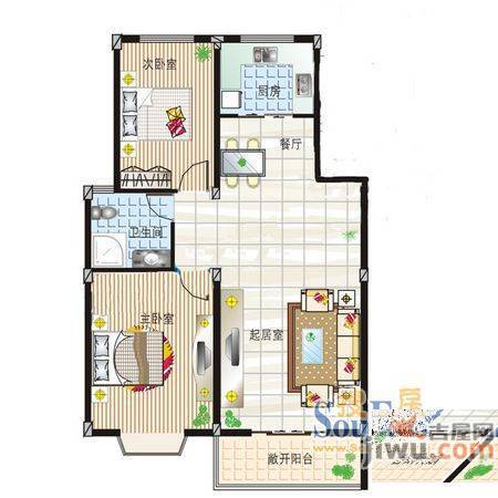 锦隆五村2室2厅1卫户型图