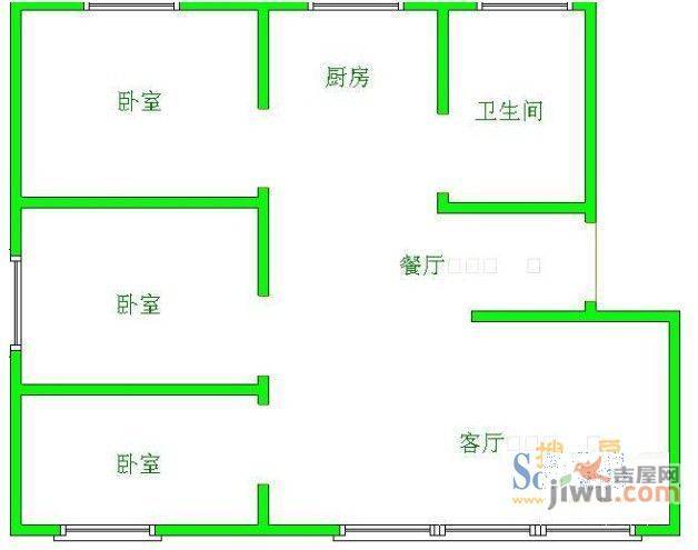 江城家园3室2厅1卫户型图