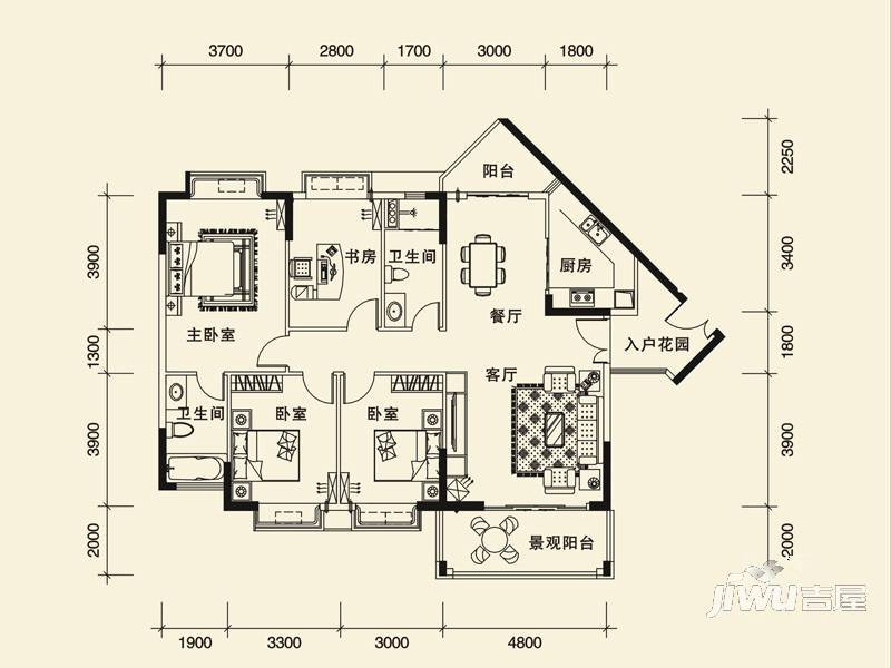 家和·水岸沁园4室2厅2卫162.8㎡户型图