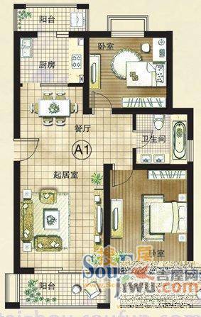 沁莲城市公馆普通住宅88㎡户型图