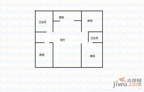 西湖翠园3室2厅2卫114㎡户型图