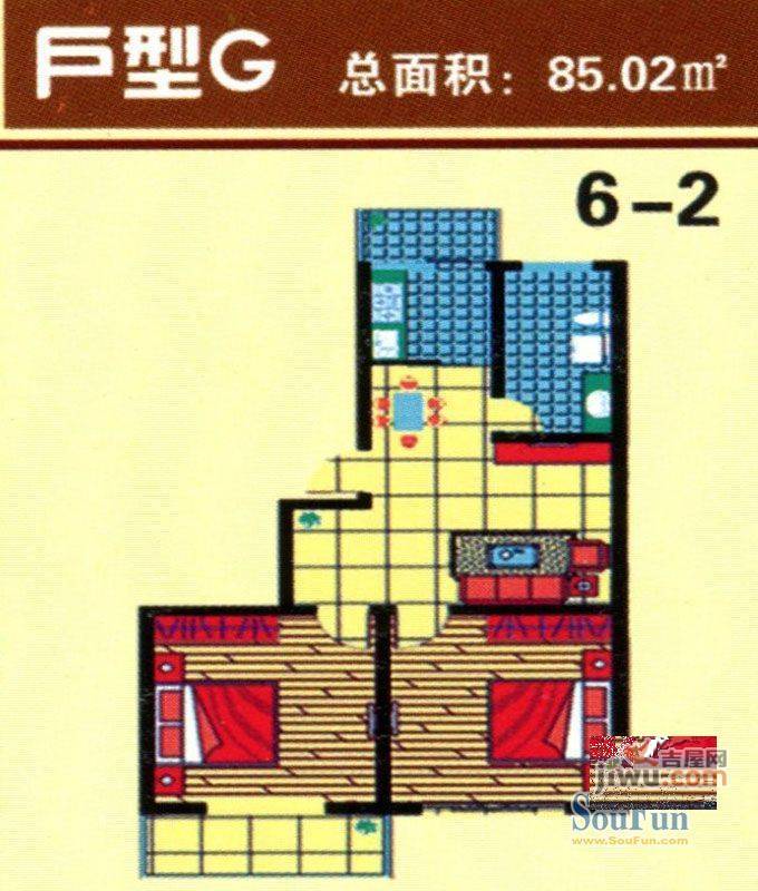 西湖翠园3室2厅2卫114㎡户型图