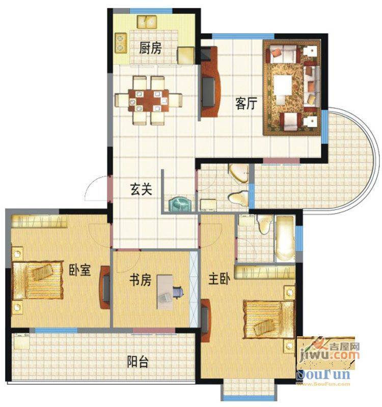 金通桃园普通住宅91㎡户型图