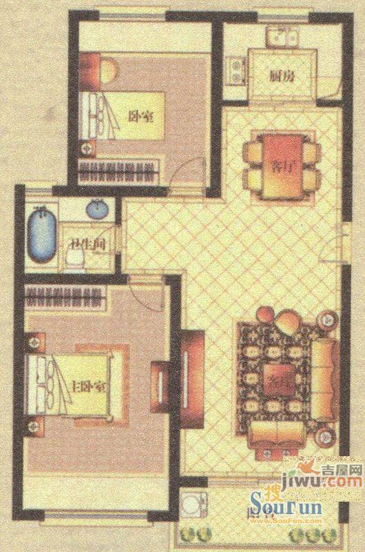 鹭洲园3室2厅2卫户型图