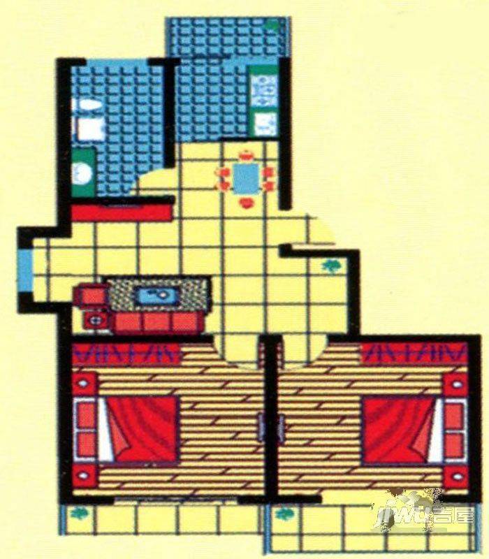 龙凤家园普通住宅91㎡户型图