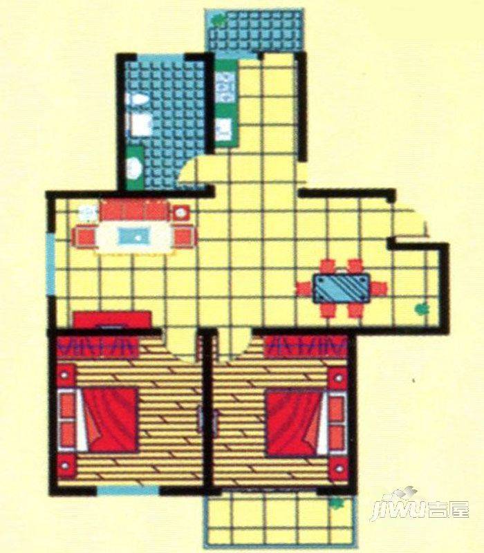 龙凤家园普通住宅91㎡户型图