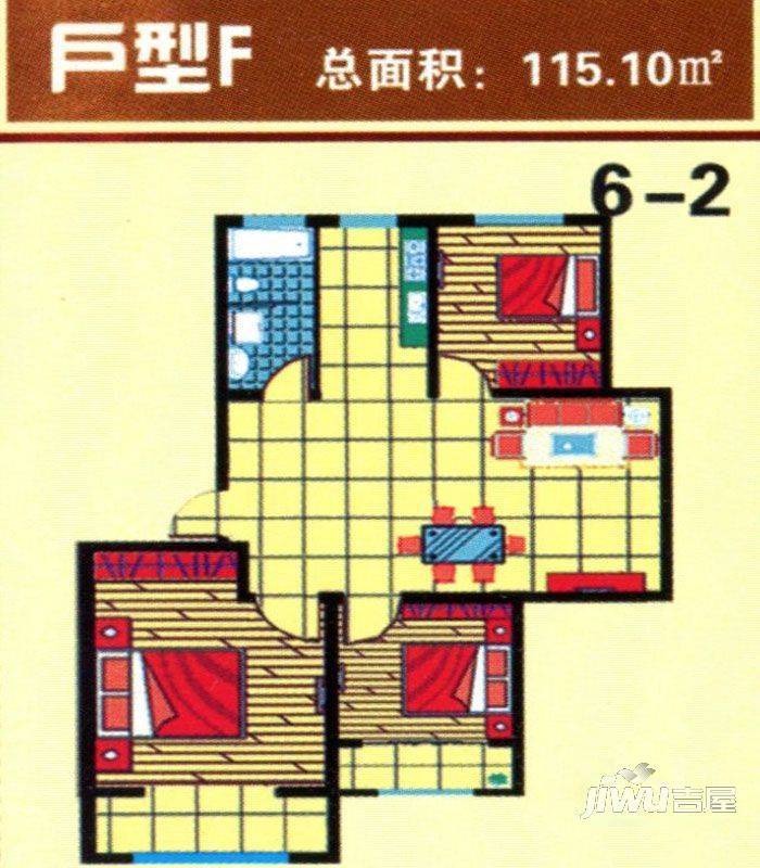 鑫泰花园2室2厅2卫户型图