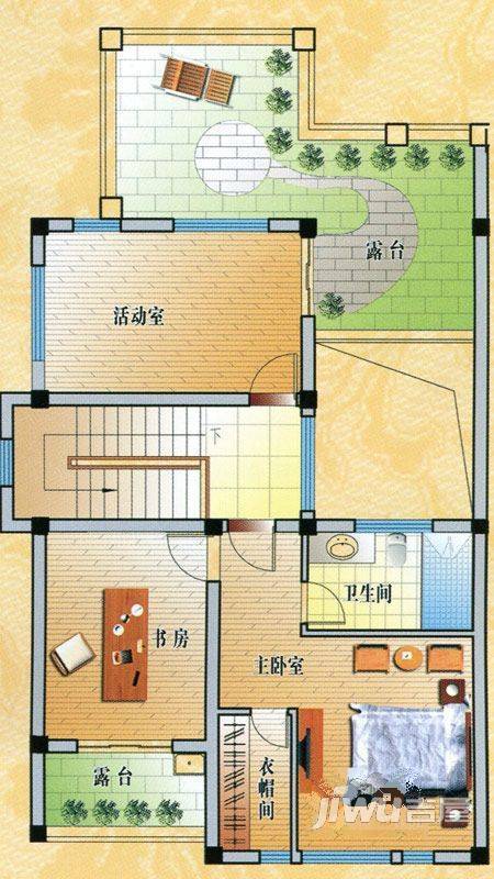 玉城花园2室2厅2卫91㎡户型图