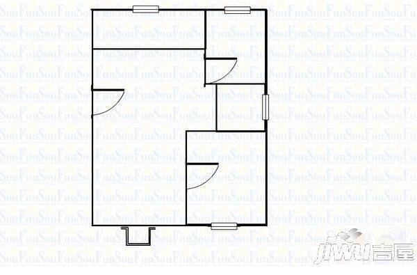 苏源花园2室2厅1卫户型图