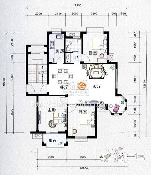 华阳文锦园3室2厅1卫户型图