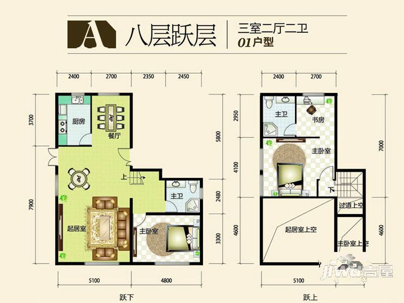 海泰渤龙湾4室2厅2卫180㎡户型图