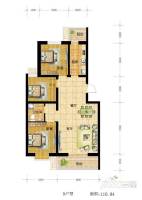 津溪泊林3室2厅1卫110.9㎡户型图