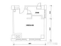 宜禾SOHO1室0厅1卫42.2㎡户型图