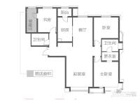 富力津门湖3室2厅2卫150㎡户型图