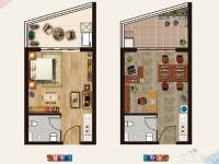 太白国际SOHO公寓1室1厅1卫39.9㎡户型图