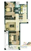 佳境名城二期2室2厅1卫87.9㎡户型图
