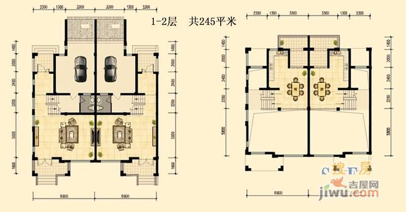 丹桂名园4室3厅2卫227㎡户型图