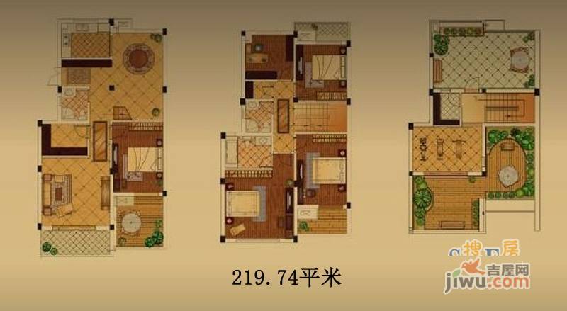 领域龙山5室2厅2卫209.1㎡户型图