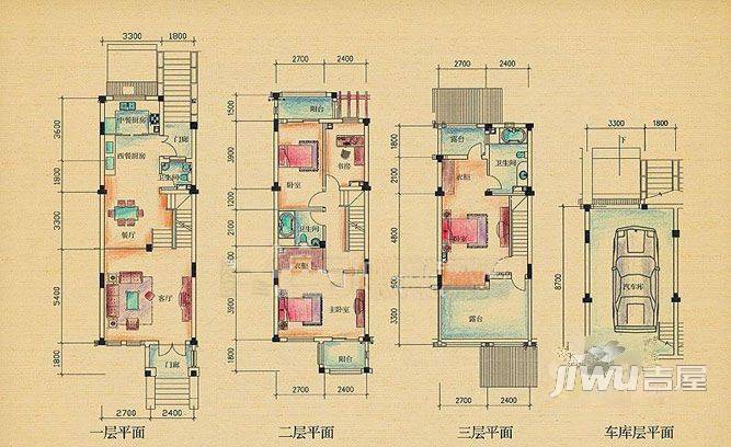 华盛达·格兰维亚3室2厅2卫户型图