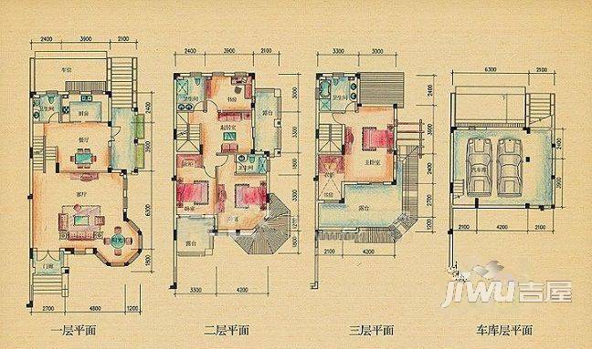 华盛达·格兰维亚3室2厅2卫户型图