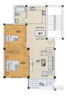 山水人家小区2室1厅1卫80.5㎡户型图