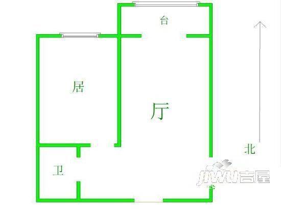 升建公寓1室1厅1卫户型图