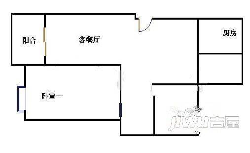 民盛花园2室2厅1卫户型图